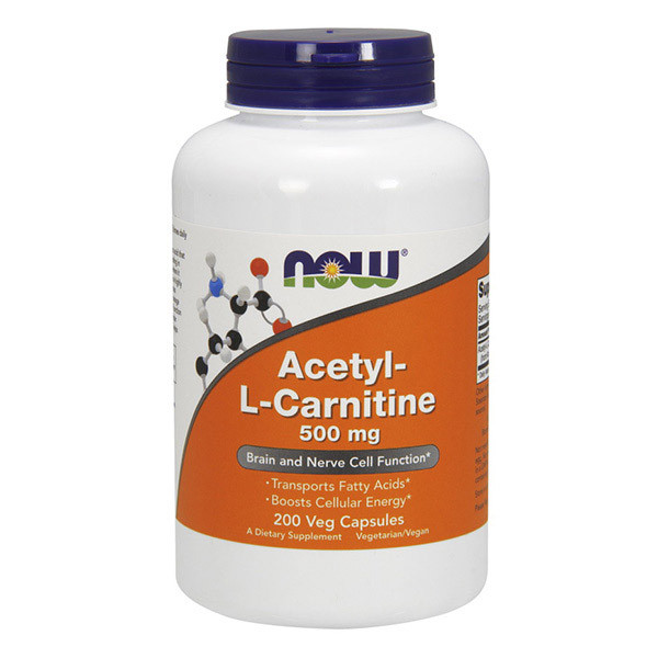 

Л-карнитин NOW Acetyl-L-Carnitine 500 mg 200 veg caps л-карнитин для похудения, жиросжигатель