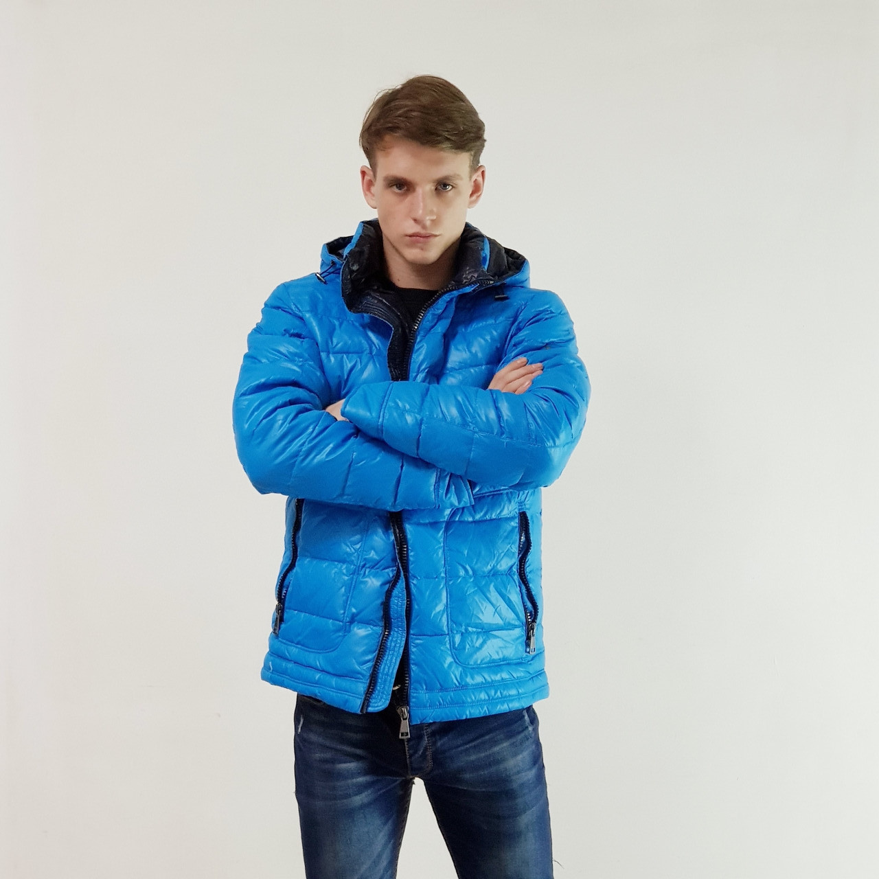 

Куртка мужская зимняя Snowimage с капюшоном 46 голубой 105A-3341