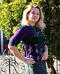 Блуза тепла в'язана човник фіолетова ангора світшот жіночий, фото 3