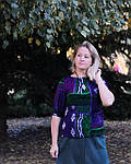 Блуза тепла в'язана човник фіолетова ангора світшот жіночий, фото 4