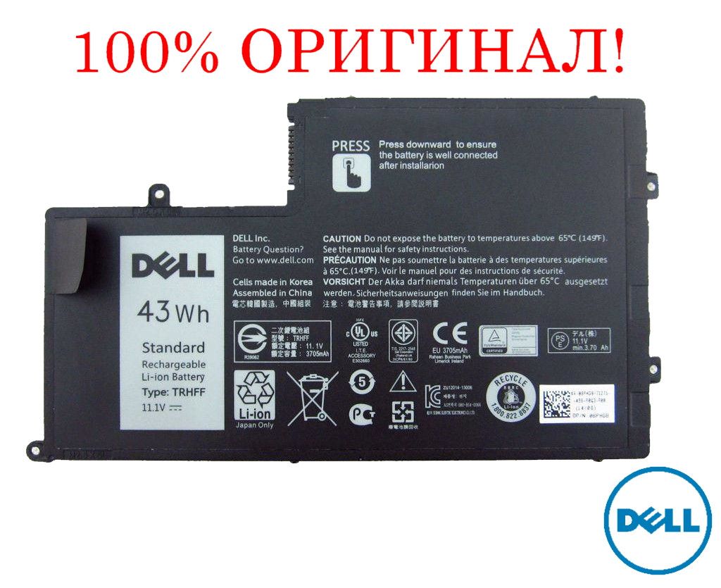 Оригінальна батарея на ноутбук Dell - TRHFF (11.1 V 43Wh, 3800mAh) - Акумулятор, АКБ