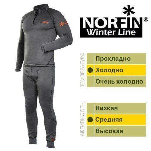 

Термобелье микрофлис. Norfin WINTER LINE GRAY(1-й, 2-й шар) XXXL, Серый