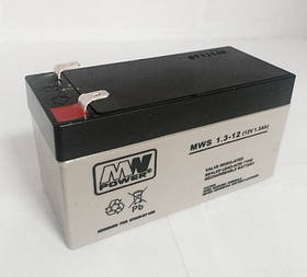 Акумуляторна батарея акумулятор MWS 12В 1,3 Ач(1,2 Ач)