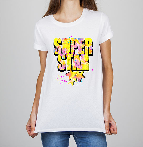 

Женская футболка с принтом "Super Star" Push IT, Белый