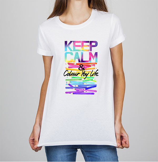 

Женская футболка с принтом "KEEP CALM & Color you life" Push IT, Белый