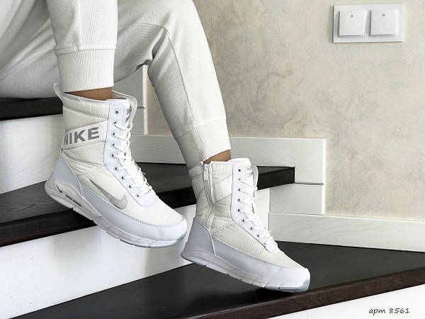 Зимние женские кроссовки Nike 8561 Белые купить недорого. Большой выбор  только в "Спортударе"!