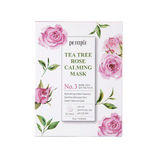 Заспокійлива маска для обличчя з екстрактом чайного дерева та троянди PETITFEE Tea Tree Rose Calming Mask