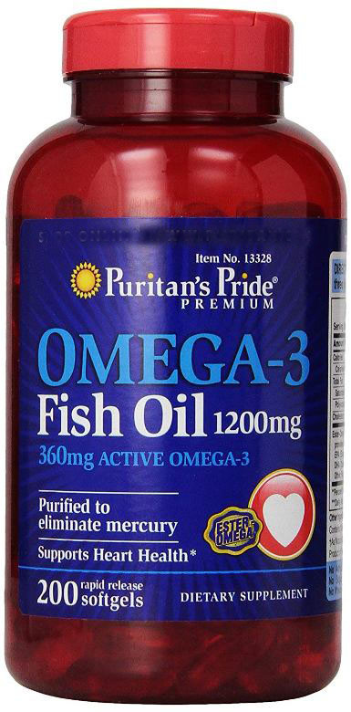 

Витамины Puritan's Pride Omega-3 Fish Oil 1200 mg 200 капсул (4384301470)