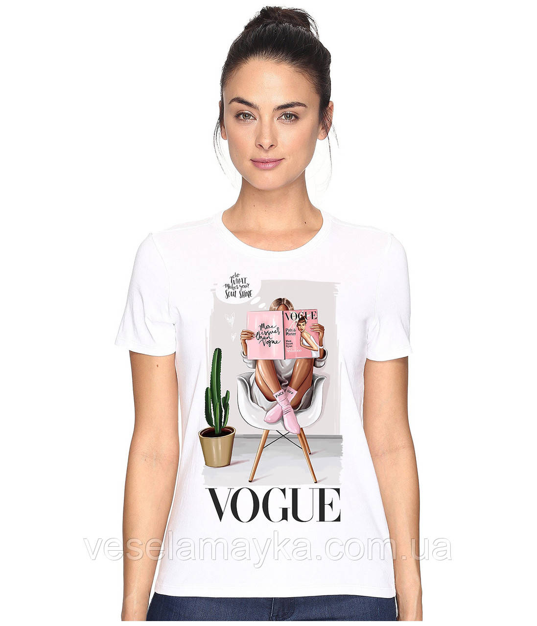 

Стильная женская футболка Vogue 2 S, Белый