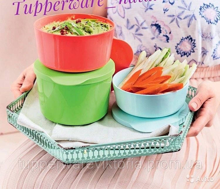 

Набор чаш Иллюмина 350 м./550 мл./800 мл. Tupperware, Голубой;красный;салатовый