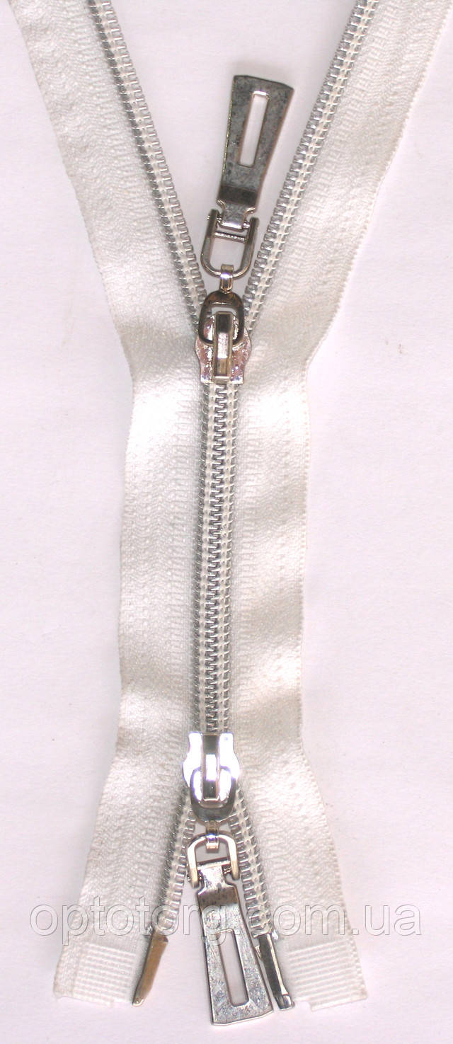 сільвер карманка №7 срібло на два бігунка змійка блискавка 110см