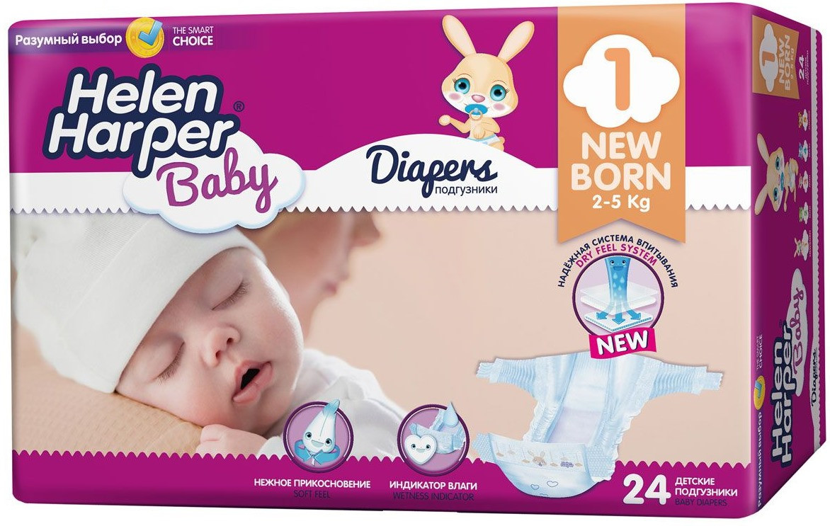 

Подгузники детские Helen Harper Baby Newborn 2-5 кг 24 шт