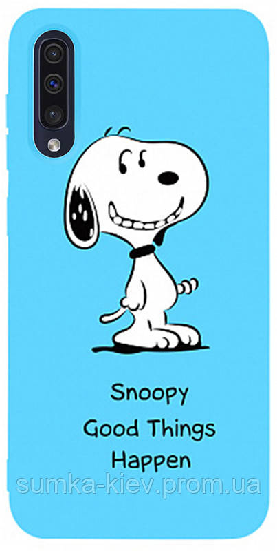 

Силиконовый чехол TOTO для Samsung A30s / A50 / A50s Snoopy Sky Blue, Голубой