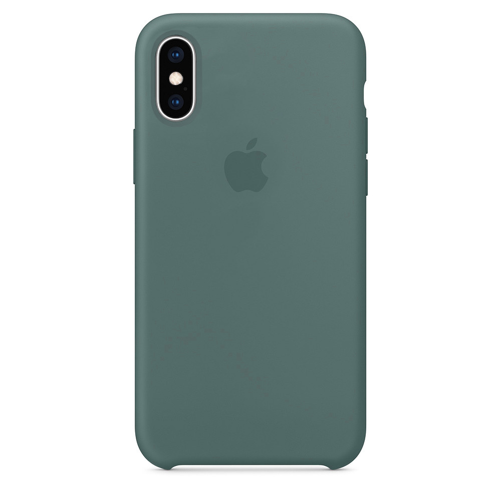 Чехол накладка xCase для iPhone X/XS Silicone Case pine green, Зеленый