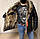 Мужская кожаная куртка с мехом енота и волка. Bieraoduo Италия. Куртка парка, аляска, кожаный пуховик., фото 6