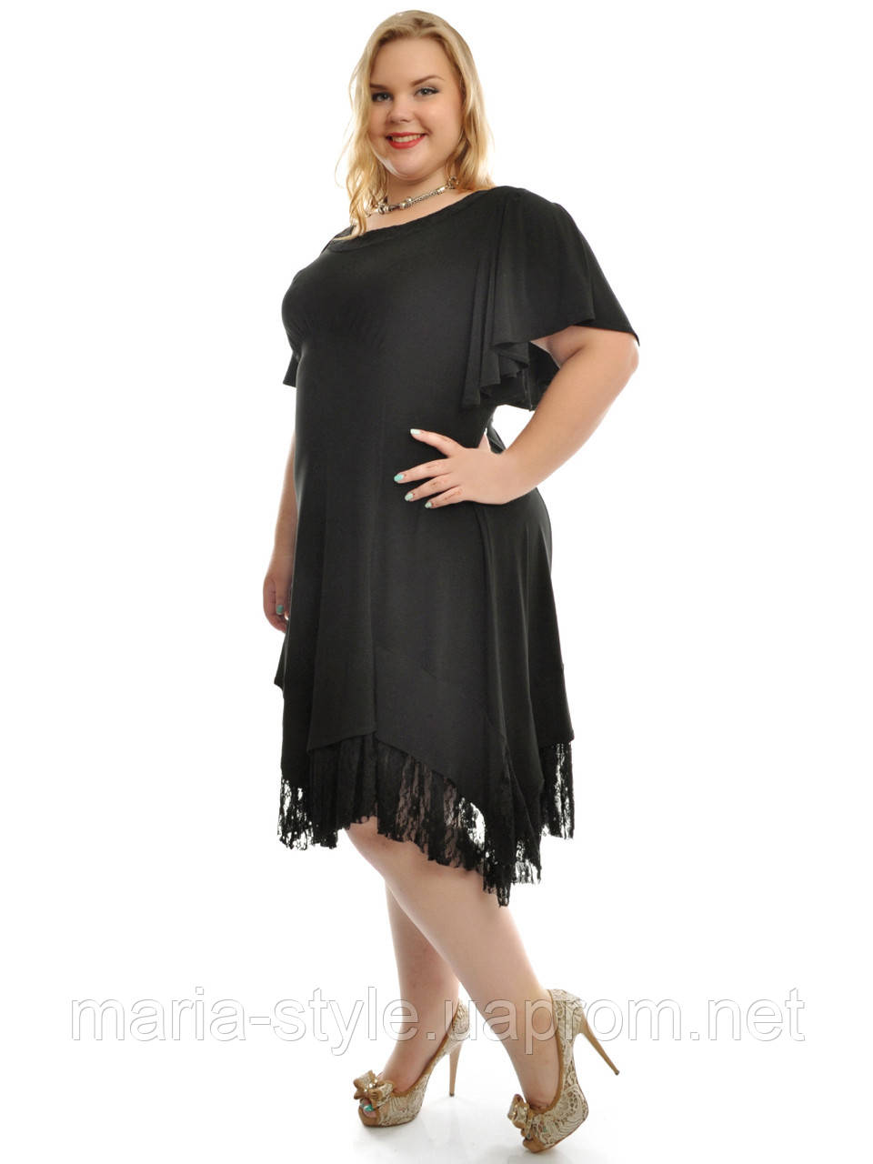

Женское платье большого размера 48-62 48 Черный
