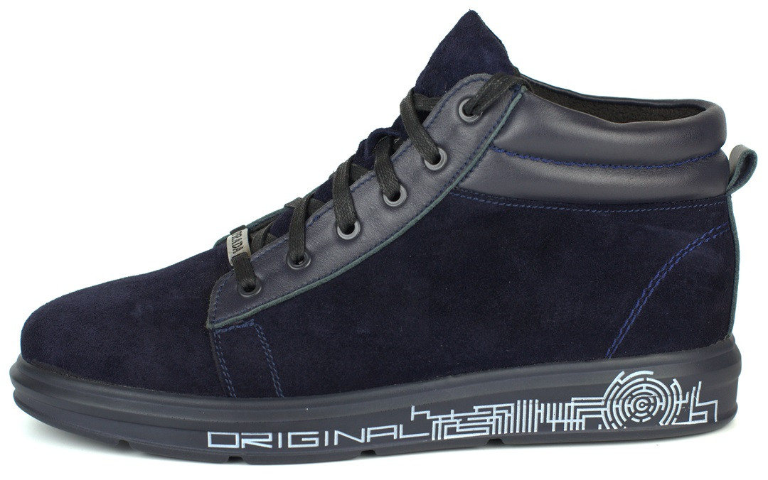 

Зимние замшевые ботинки кроссовки мужская обувь синие Rosso Avangard Original Blu Vel 29.5, Натуральная цигейка, 44, Синий