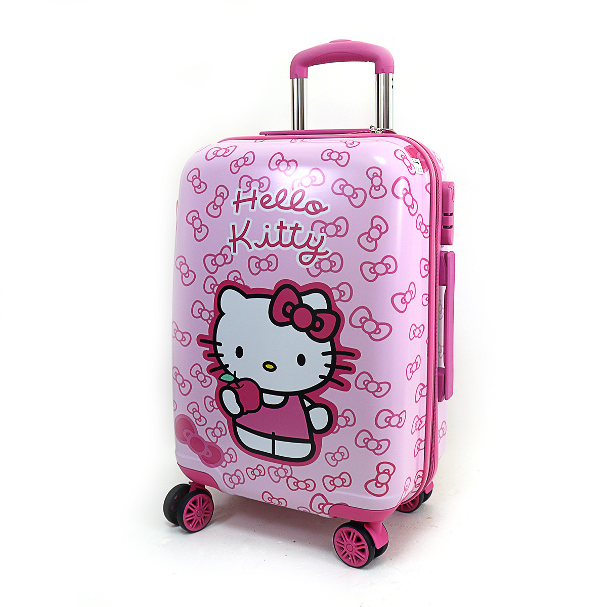 

2561-64-HK Чемодан детский для девочки Китти  на 4 колесах с кодовым замком Hello Kitty 7570-K