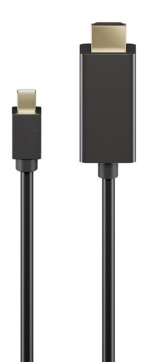 Кабель монітора-адаптер DisplayPort mini-HDMI M/M (HDMIекран) 1 м Goobay v1.2 4K@60Hz D=6.0мм Gold Черный(75.04.9109x2)