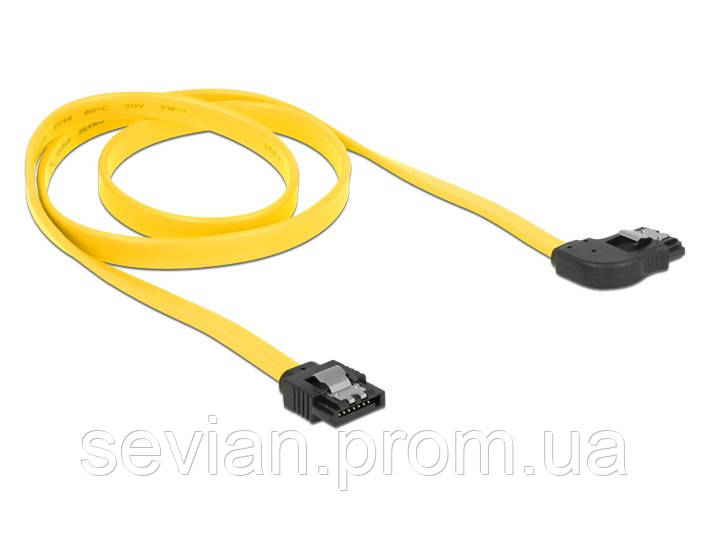 

Кабель накопичувача SATA 7p M/M 0.7 м Delock 90швправо 6Gbps AWG26 Latch Желтый(70.08.2830)