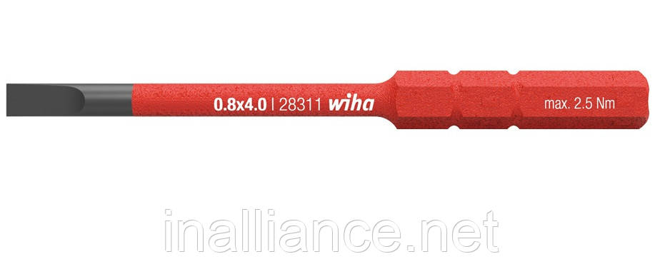 

Бита 4,0 мм шлиц SoftFinish electric slimBit Wiha 34580