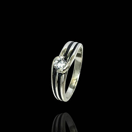 Серебряное кольцо с фианитом, фото 2