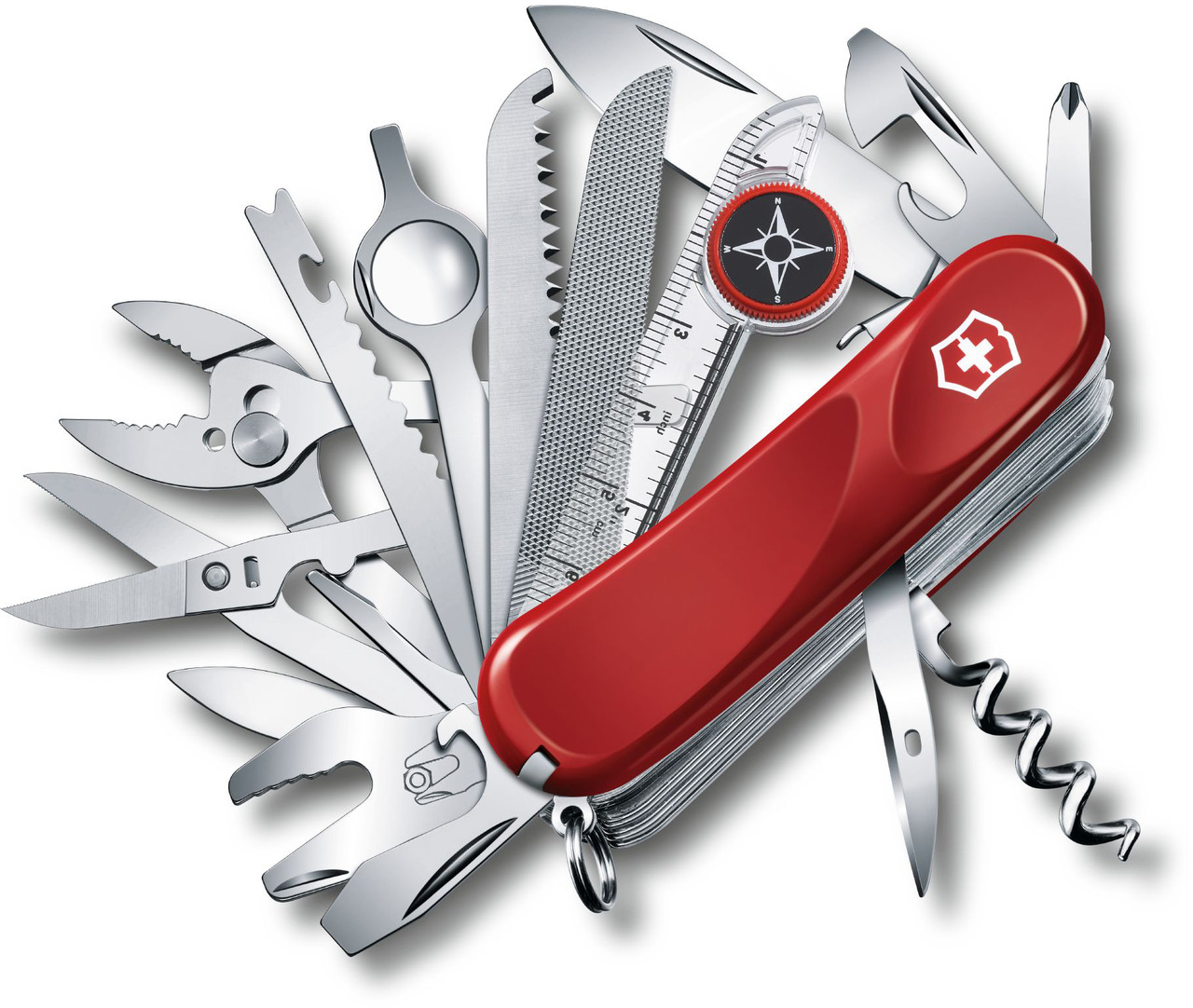 

Нож Victorinox Vx25393.SE EVOLUTION S54 85мм, 12сл, 32функ, крас , штоп, ножн, пила, лупа, гаечн, напил, рыба