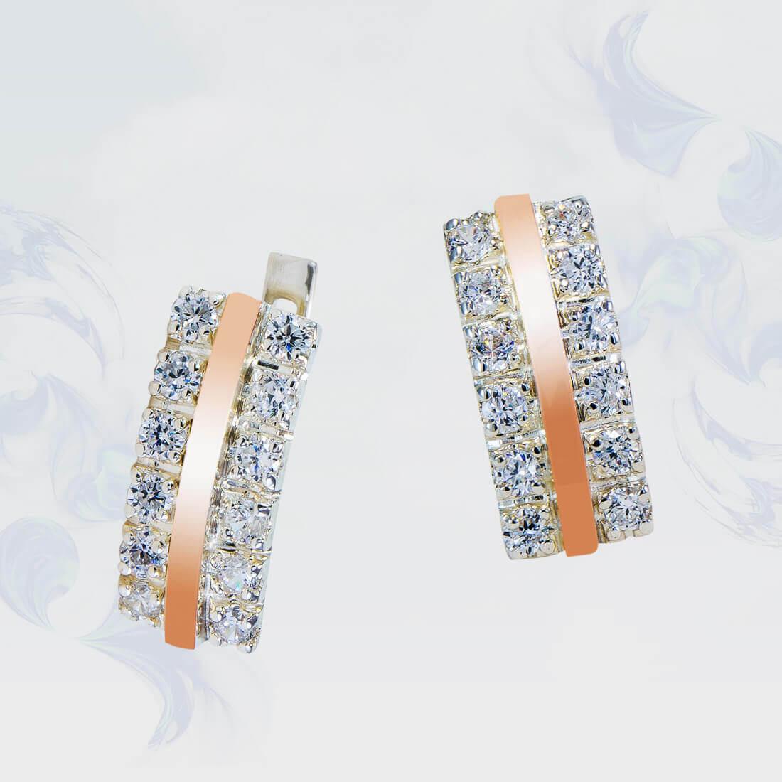 

Серьги из серебра с золотыми вставками, модель 146