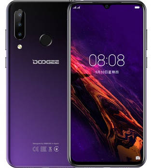 Смартфон Doogee N20 4/64Gb Purple, 16+8+8/16Мп, Helio P23, 8 ядер, 2sim, экран 6.3'' IPS, 4350mAh, 4G