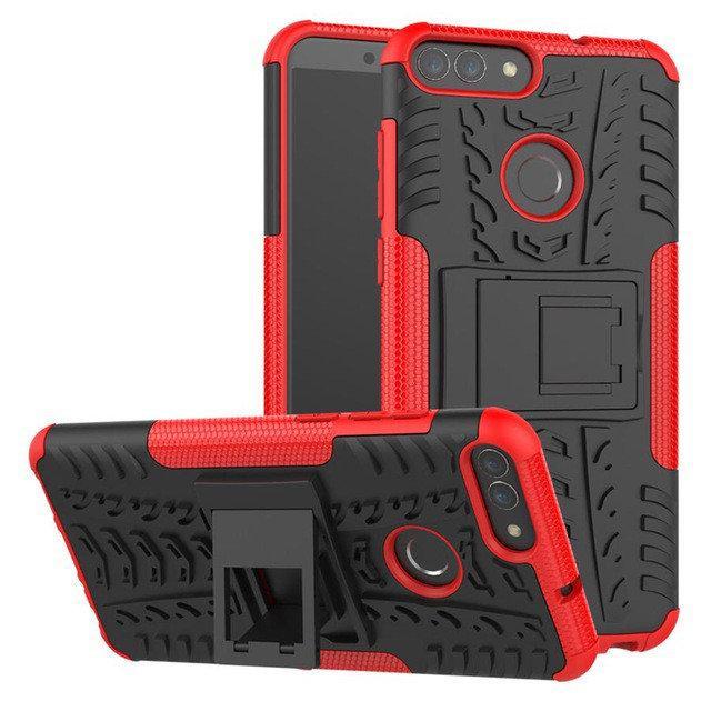 

Чехол Armor для Huawei P Smart / FIG-LX1 / FIG-LA1 бампер противоударный Red, Black-red