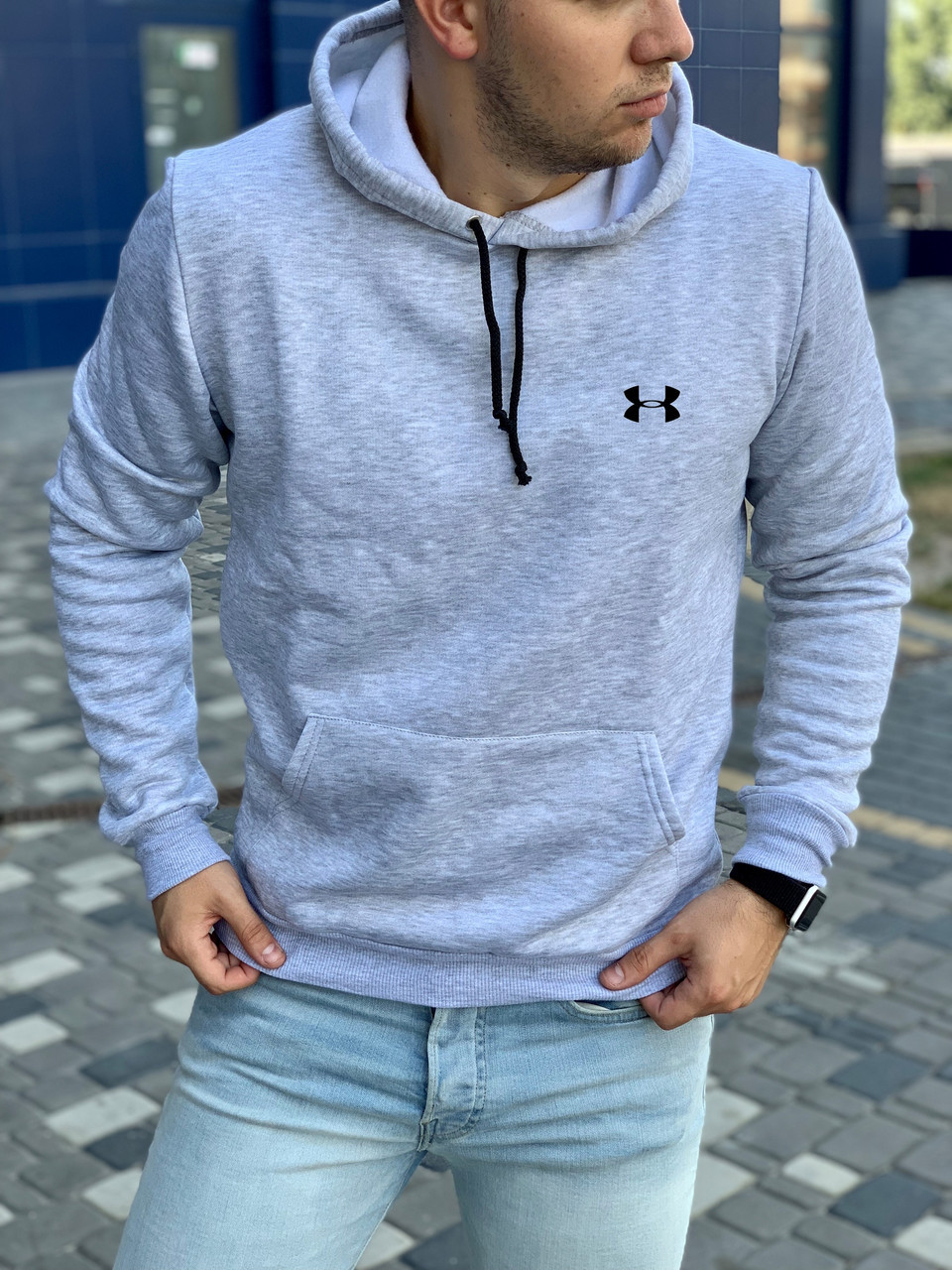 

Теплая мужская толстовка Under Armour (Андер армор), худи с капюшоном, кофта, кенгурушка / ОСЕНЬ-ЗИМА, 8 цветов на выбор