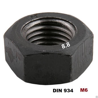 М6 Гайка шестигранная Каленая 8.8 (DIN 934)