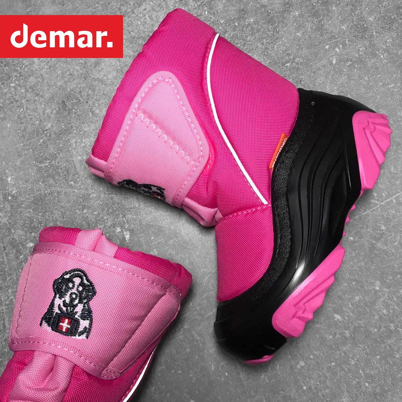 

Польские детские дутики, зимние сапоги Demar DOGGY pink 22/23