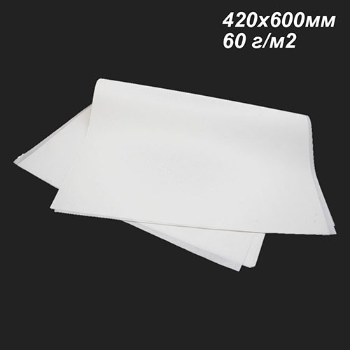 Белый пергамент жиростойкий 60 г/м2 в листах 420х600мм