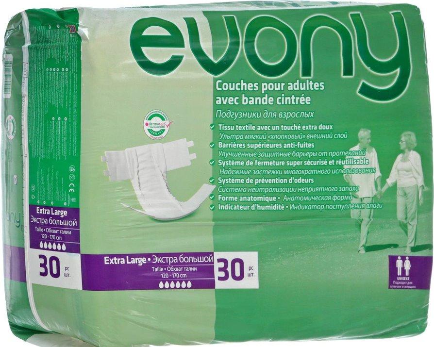 

Подгузники для взрослых Evony Extra Large размер 4 (120-170 см), 30 шт