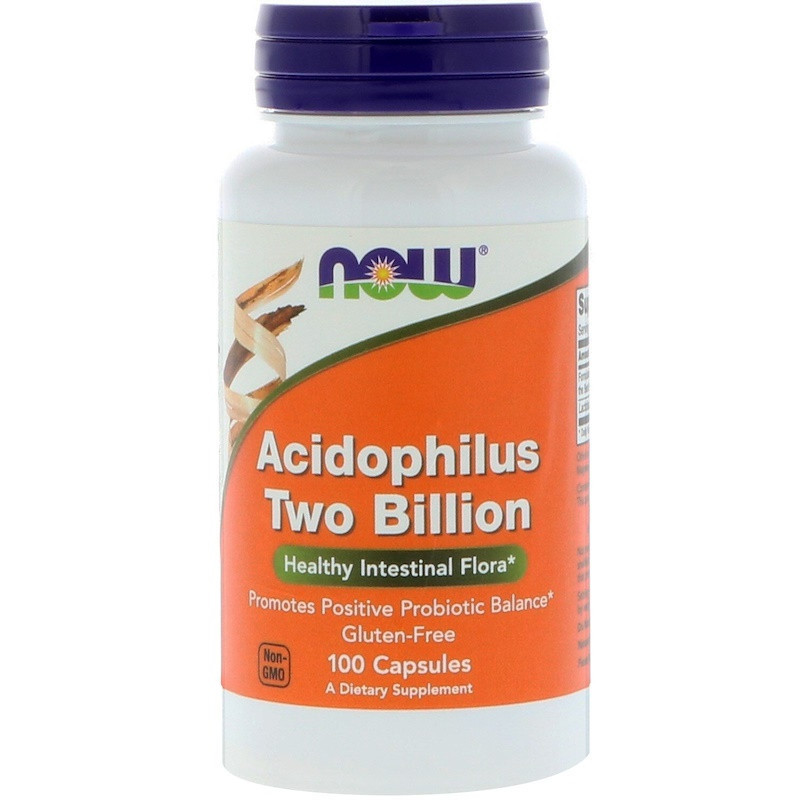 

Ацидофилус NOW Foods "Acidophilus Two Billion" 2 млрд КОЕ, здоровая микрофлора кишечника (100 капсул)