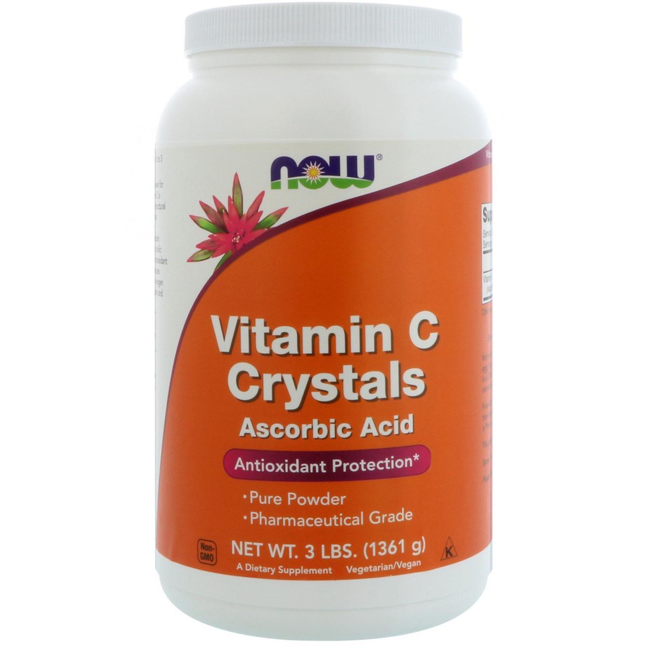 

Кристаллизованный витамин C, NOW Foods "Vitamin C Crystals" Ascorbic Acid, в порошке (1361 г)