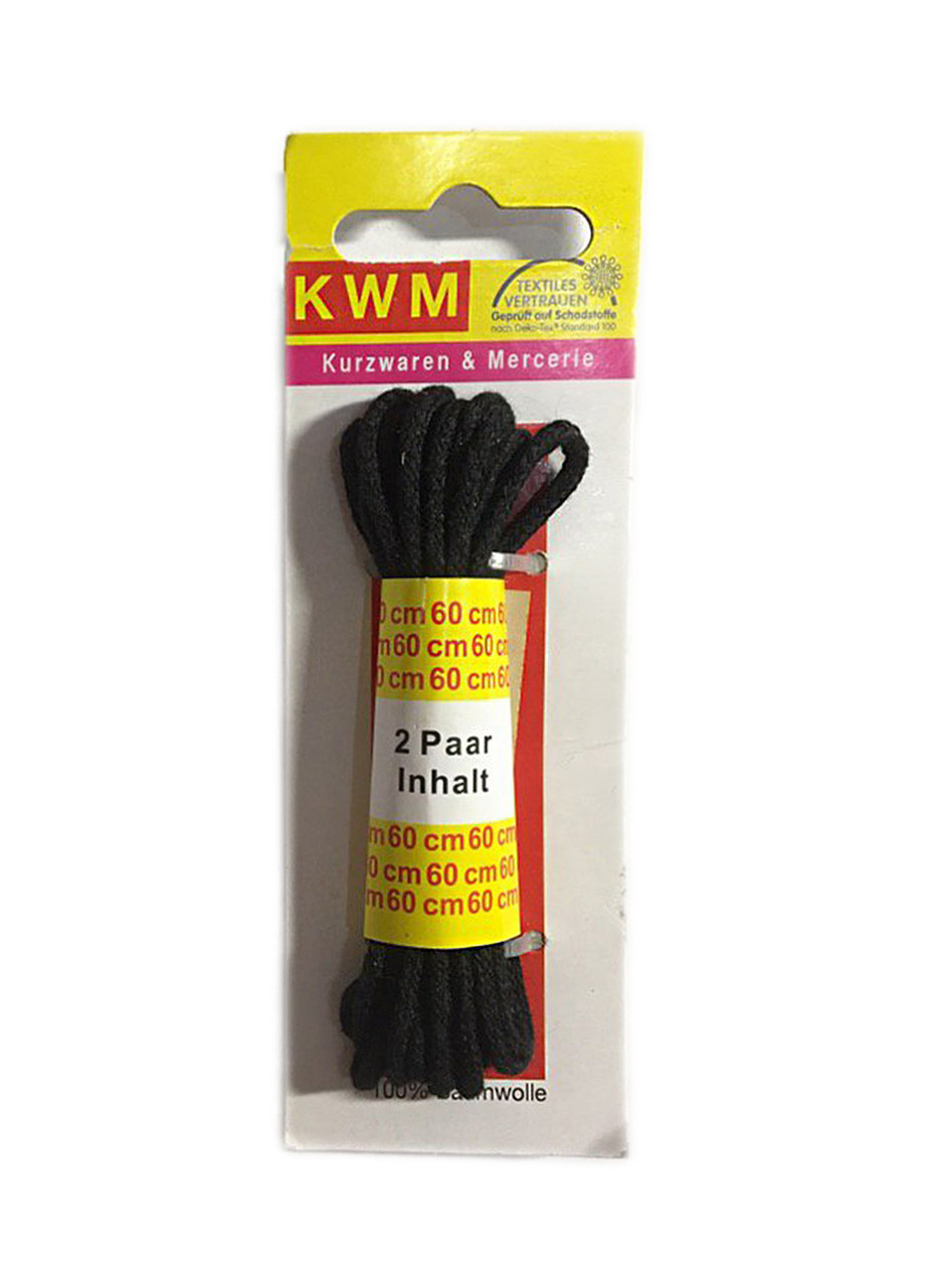 Шнурки черные 60 см KWM