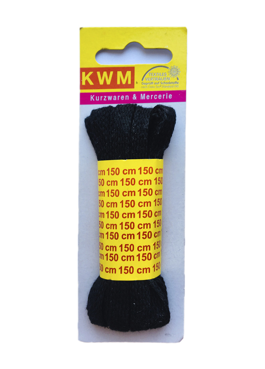 Шнурки черные 150 см KWM