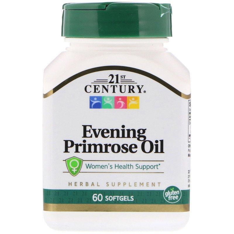 

Масло примулы вечерней, 21st Century "Evening Primrose Oil" поддержка женского здоровья (60 гелевых капсул)