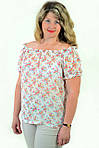 Блуза жіноча з квітковим малюнком, 46,48, 50,52, тонка легка ,купити , Бл 019-12 лимон., фото 2