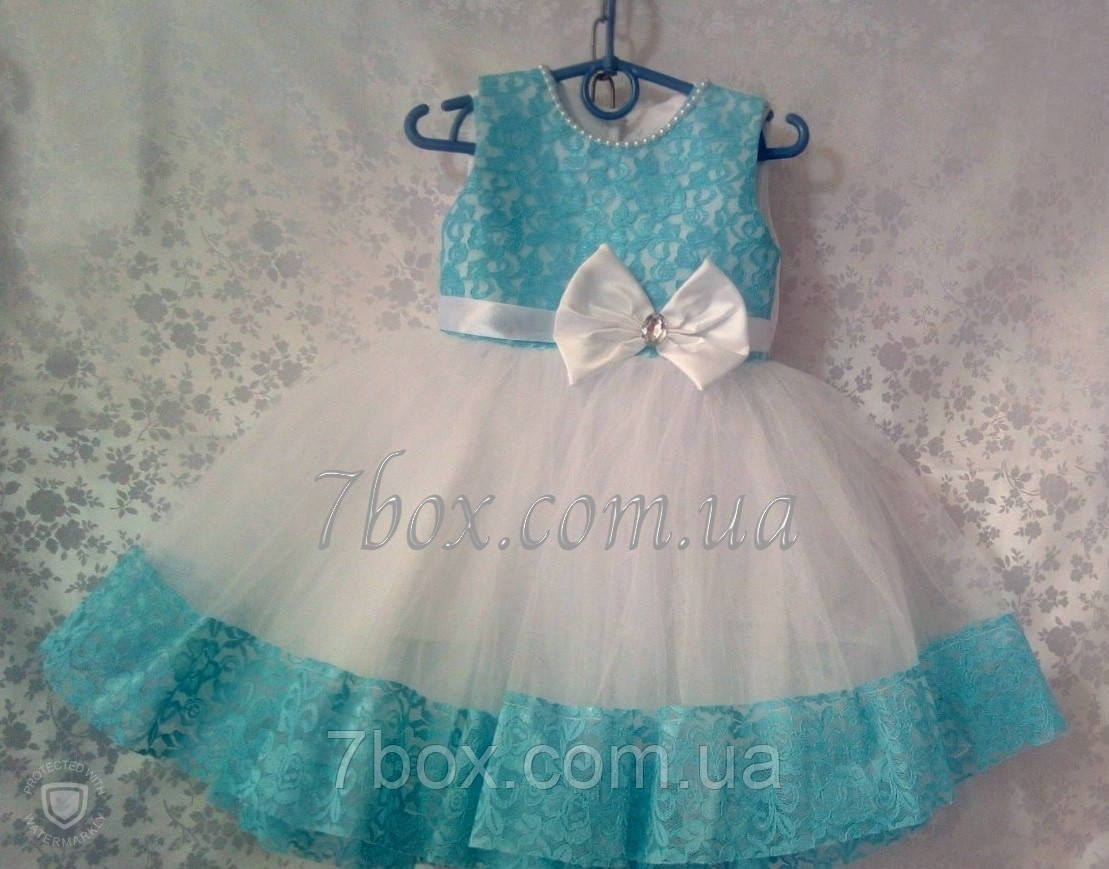 Детское платье бальное 2-3 года"Золушка" Голубое