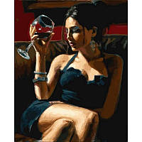 Картина раскраска по номерам "Девушка с бокалом мерло" на холсте 40Х50 см. Babylon VP892