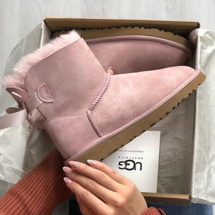 

UGG Australia Mini Bailey Bow pink | полностью натуральные; розовые; мини угги с бантиком 39eur - 25.0cm