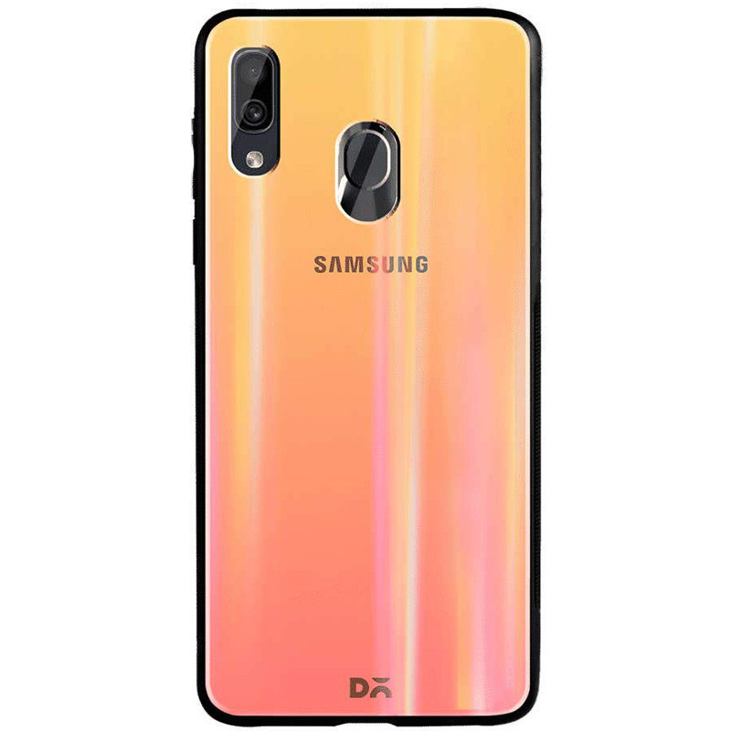 

TPU+Glass чехол Gradient Aurora с лого для Samsung Galaxy A20 / A30 Розовый