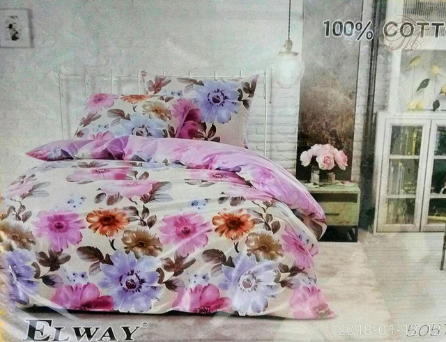 Комплект постельного белья полуторный  Elway 5057 cатин