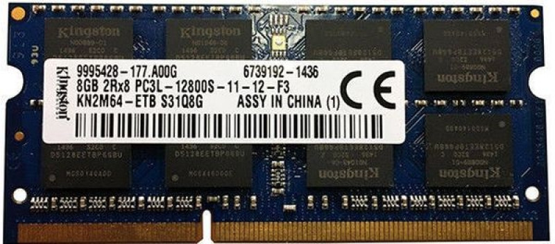 DDR3 8Gb Kingston Sodimm 2Rx8 PC3L-12800s-11-12-F3 KN2M64-ETB(KN2M64-E