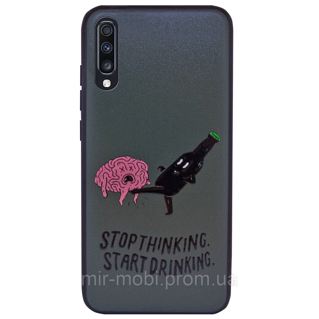 

TPU+PC чехол ForFun для Samsung Galaxy A70 (A705F), Stopthinking / серый