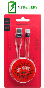 USB кабель Hoco U38 Micro USB for OPPO (1200mm) 4A червоно-чорний
