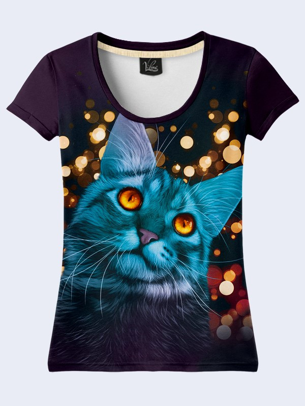 

Женская футболка Fantastic cat, Разные цвета